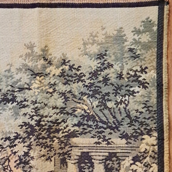 Vintage Tapestry 4' x 2' Wall Art Elizabethan Couple Renaissance Romantic Decor - Picture 8 of 12